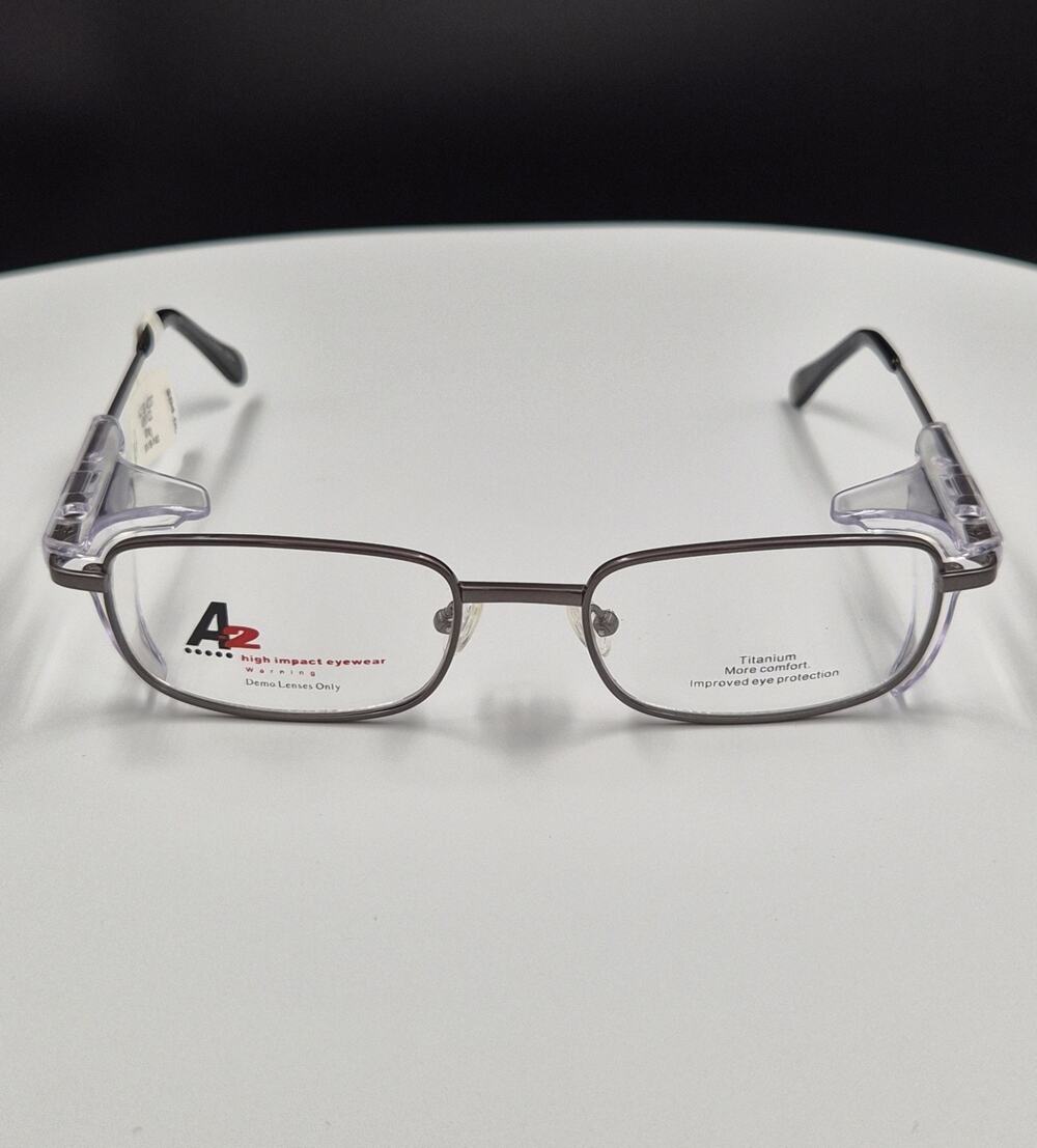 A2 Hilo 2877 Titanium Safety Glasses, Clear Lens, Full Frame, Side Shields
